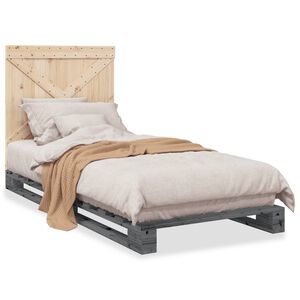 vidaXL sz&uuml;rke t&ouml;m&ouml;r fenyőfa &aacute;gykeret fejt&aacute;ml&aacute;val 90 x 200 cm