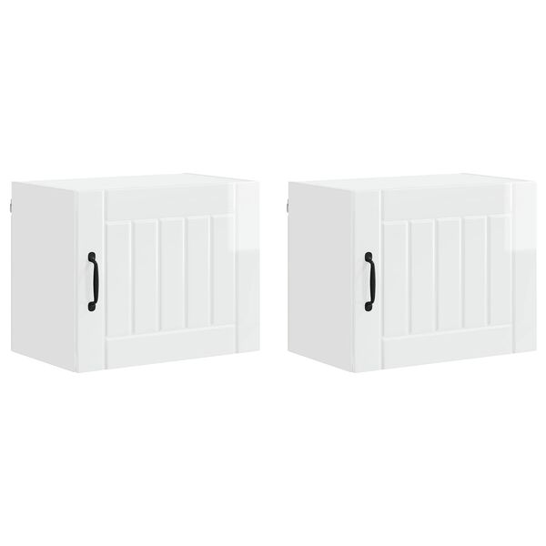 vidaXL Konyhaszekr&eacute;ny 2 pcs Magas F&eacute;nyű Feh&eacute;r 50 x 31 x 40 cm Faanyag