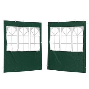 vidaXL Parti s&aacute;tor oldalfal 2 db 200 x 195 cm Z&ouml;ld PE &eacute;s ac&eacute;l