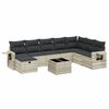 vidaXL 9 r&eacute;szes vil&aacute;gossz&uuml;rke polyrattan kerti &uuml;lőgarnit&uacute;ra p&aacute;rn&aacute;val