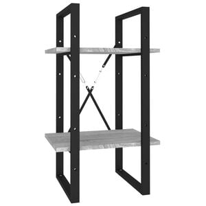 vidaXL 2 szintes szürke sonoma szerelt fa könyvszekrény 40x30x70 cm