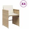 vidaXL 4 db b&eacute;zs polyrattan kerti sz&eacute;k p&aacute;rn&aacute;val