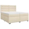 vidaXL Boxspring &aacute;gy matraccal Kr&eacute;msz&iacute;nű 200 x 200 cm Sz&ouml;vet
