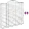 vidaXL 4 db &iacute;ves horganyzott vas gabion kos&aacute;r 200x50x180/200 cm