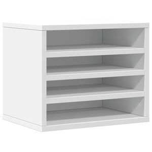 vidaXL feh&eacute;r szerelt fa asztali szervező 36 x 26 x 29,5 cm