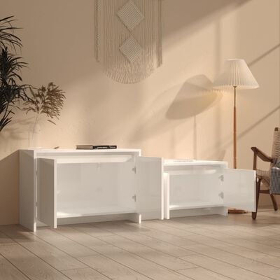 vidaXL magasfényű fehér forgácslap TV-szekrény 146,5 x 35 x 50 cm