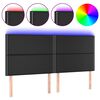 vidaXL fekete műbőr LED-es fejt&aacute;mla 180x5x118/128 cm