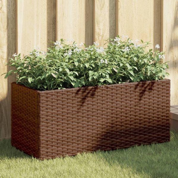 vidaXL barna polyrattan kerti &uuml;ltetől&aacute;da 2 cser&eacute;ppel 72x30x32 cm