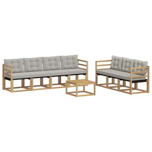 vidaXL K&uuml;lt&eacute;ri kanap&eacute; szett p&aacute;rn&aacute;val 8 pcs Feh&eacute;r &eacute;s Vil&aacute;gossz&uuml;rke