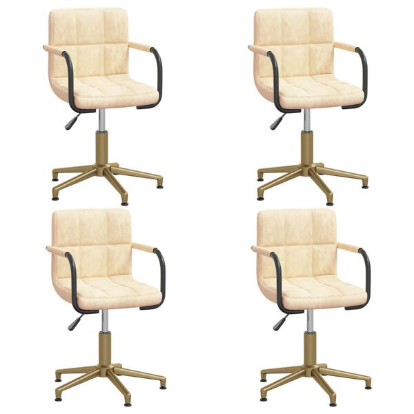 vidaXL 4 db kr&eacute;msz&iacute;nű b&aacute;rsony forg&oacute; &eacute;tkezősz&eacute;k