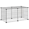 vidaXL 8-paneles fekete ac&eacute;l kis&aacute;llatketrec 70x35x35 cm