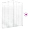 vidaXL 8 db &iacute;ves horganyzott vas gabion kos&aacute;r 200x30x220/240 cm