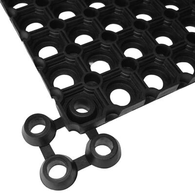 vidaXL 10 db fekete gumi lábtörlő összekapcsoló elem