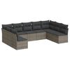vidaXL 9 r&eacute;szes sz&uuml;rke polyrattan kerti &uuml;lőgarnit&uacute;ra p&aacute;rn&aacute;kkal