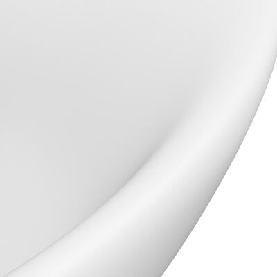 vidaXL ovális matt fehér kerámia mosdókagyló túlfolyóval 58,5 x 39 cm