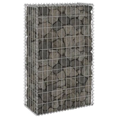vidaXL horganyzott acél gabion fal fedéllel 60 x 30 x 100 cm