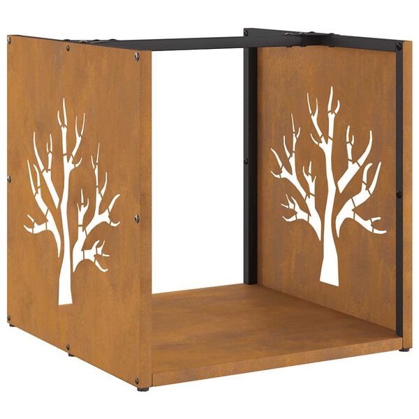 vidaXL tűzifa &aacute;llv&aacute;ny 40x40x40 cm időj&aacute;r&aacute;s&aacute;ll&oacute; ac&eacute;lb&oacute;l