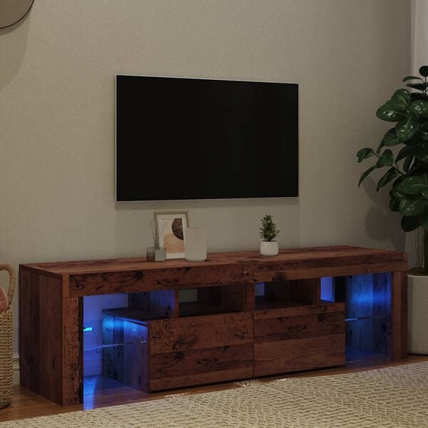 vidaXL antik fa színű szerelt fa TV-szekrény LED-ekkel 140x36,5x40 cm