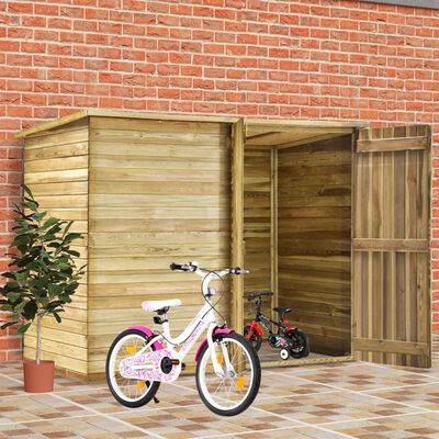 vidaXL impregnált fenyőfa kerti kerékpártároló 232 x 110 x 170 cm