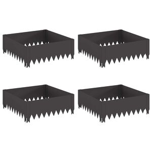 vidaXL Fűszeg&eacute;lyez&eacute;s 4 pcs 60 x 60 x 20 cm Ac&eacute;l Fekete