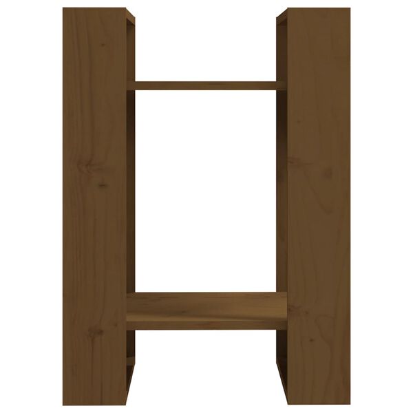 vidaXL mézbarna tömör fenyőfa könyvszekrény/térelválasztó 41x35x57 cm