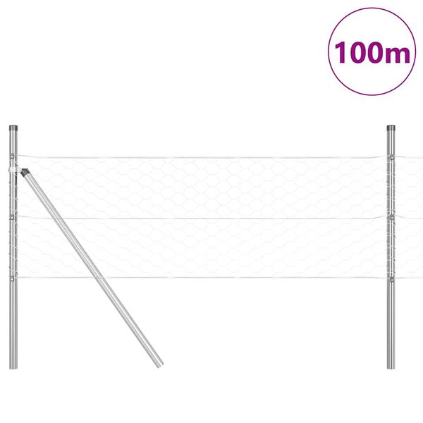 vidaXL Ker&iacute;t&eacute;soszlop Ez&uuml;st 100 x 0,5 m (50 mm h&aacute;l&oacute;) Ac&eacute;l