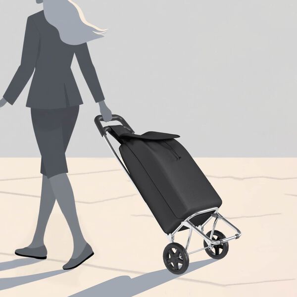 vidaXL Bevásárlókocsi Fekete 35 x 28 x 92 cm Oxford szövet