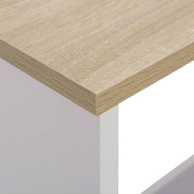 vidaXL fehér és tölgyszínű bárasztal 2 asztallappal 130 x 40 x 120 cm
