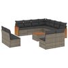 vidaXL 12 r&eacute;szes sz&uuml;rke polyrattan kerti &uuml;lőgarnit&uacute;ra p&aacute;rn&aacute;kkal