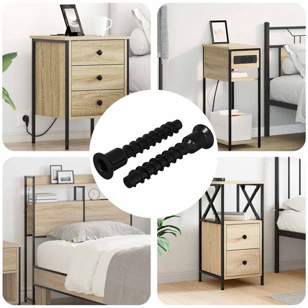 vidaXL Dug&oacute;s Fej Csavar 2 pcs Fekete 7 x 40 mm Vas