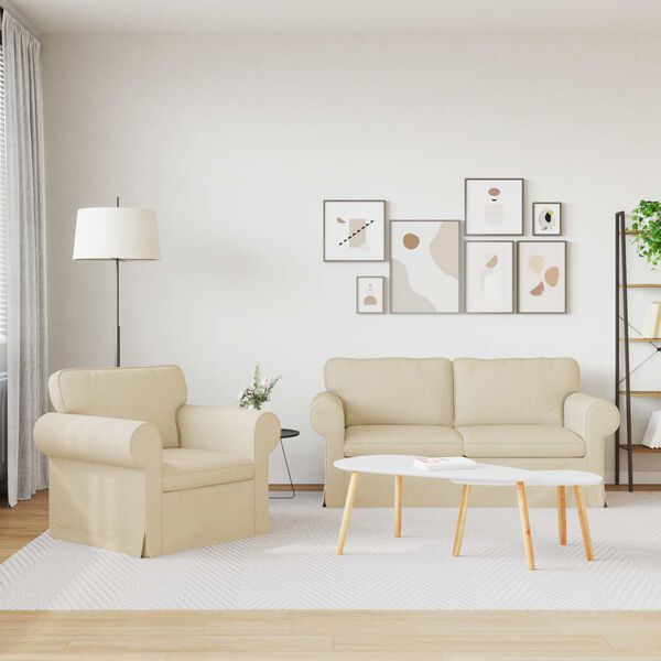 vidaXL Kanap&eacute; 2 pcs Kr&eacute;m 175 x 82 x 80 cm sz&ouml;vet