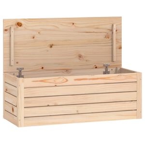 vidaXL t&ouml;m&ouml;r fenyőfa t&aacute;rol&oacute;l&aacute;da 89 x 36,5 x 33 cm