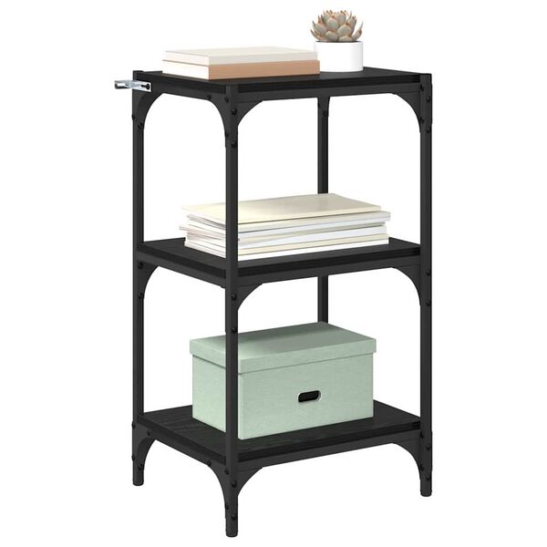 vidaXL K&ouml;nyvespolc Musta tammi 40 x 33 x 70,5 cm Műszaki fa &eacute;s vas