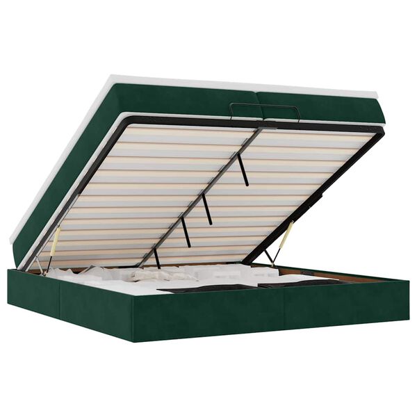 vidaXL Ottom&aacute;n &aacute;gykeret matracokkal S&ouml;t&eacute;tz&ouml;ld 200x200cm b&aacute;rsony