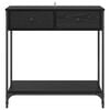 vidaXL Konzolasztal fi&oacute;kkal Fekete t&ouml;lgy 75 x 34,5 x 75 cm Faanyag