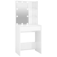vidaXL magasfényű fehér fésülködőasztal LED-del 60 x 40 x 140 cm