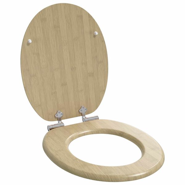 vidaXL L&aacute;gy z&aacute;r&oacute;d&aacute;s&uacute; WC &uuml;lőke Vil&aacute;gos bambusz sz&iacute;n 44 x 38 cm MDF lap