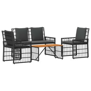vidaXL K&uuml;lt&eacute;ri B&uacute;tor Szett 4 pcs Fekete &eacute;s S&ouml;t&eacute;tsz&uuml;rke