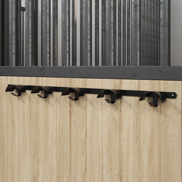 vidaXL fekete vas kant&aacute;rakaszt&oacute; 5 akaszt&oacute;val 5 kant&aacute;rhoz