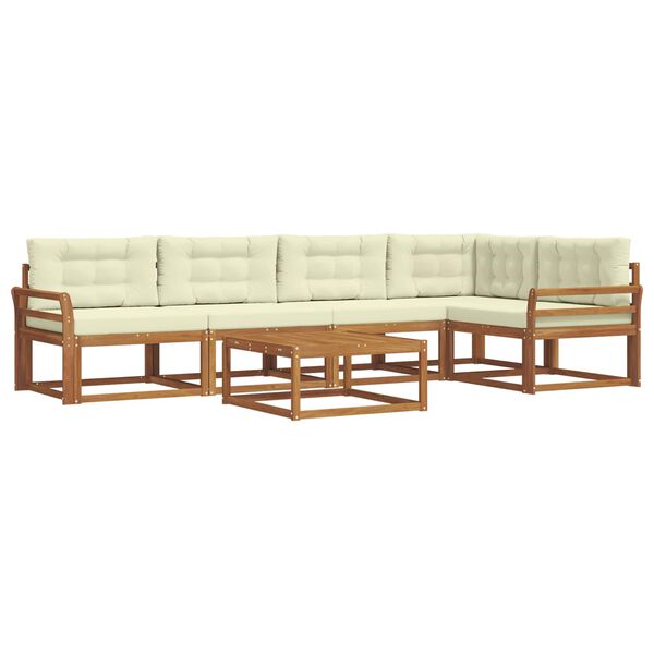 vidaXL K&uuml;lt&eacute;ri kanap&eacute; szett p&aacute;rn&aacute;val 6 pcs Term&eacute;szetes &eacute;s kr&eacute;msz&iacute;nű