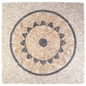 vidaXL Mozaik Csempe Napraforg&oacute; Minta Soksz&iacute;nű 120 x 120 cm M&aacute;rv&aacute;ny