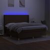 vidaXL barna sz&ouml;vet rug&oacute;s &eacute;s LED-es &aacute;gy matraccal 180 x 200 cm