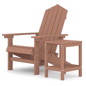 vidaXL barna HDPE kerti adirondack sz&eacute;k asztallal