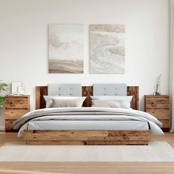 vidaXL 2 db antik fa sz&iacute;nű szerelt fa &eacute;jjeliszekr&eacute;ny 40x35x62,5 cm