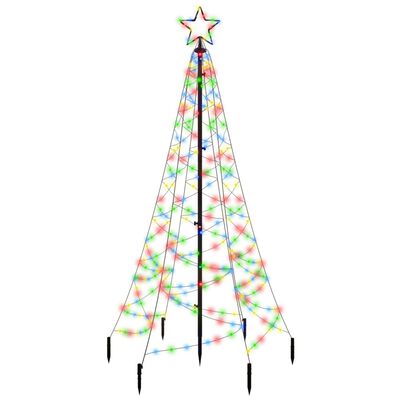 vidaXL színes fényű karácsonyfa tüskével 200 LED-del 180 cm