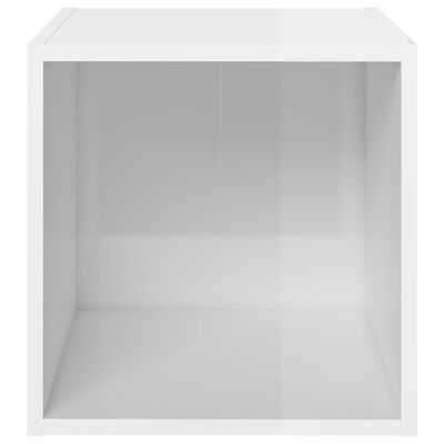 vidaXL 2 db magasfényű fehér forgácslap TV-szekrény 37 x 35 x 37 cm
