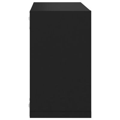 vidaXL 2 db fekete fali kockapolc 26 x 15 x 26 cm