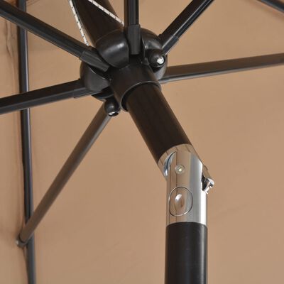 vidaXL tópszínű kültéri napernyő fémrúddal, 300 cm átmérőjű