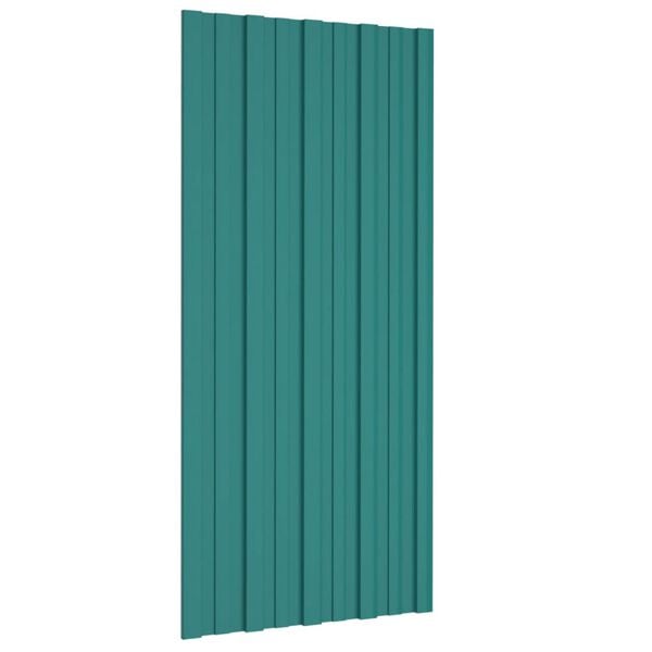 vidaXL 36 db zöld horganyzott acél tetőpanel 100 x 45 cm