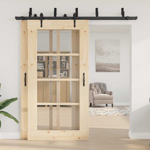 vidaXL fekete ac&eacute;l tol&oacute;ajt&oacute; f&eacute;mszerel&eacute;k k&eacute;szlet 213,5 cm